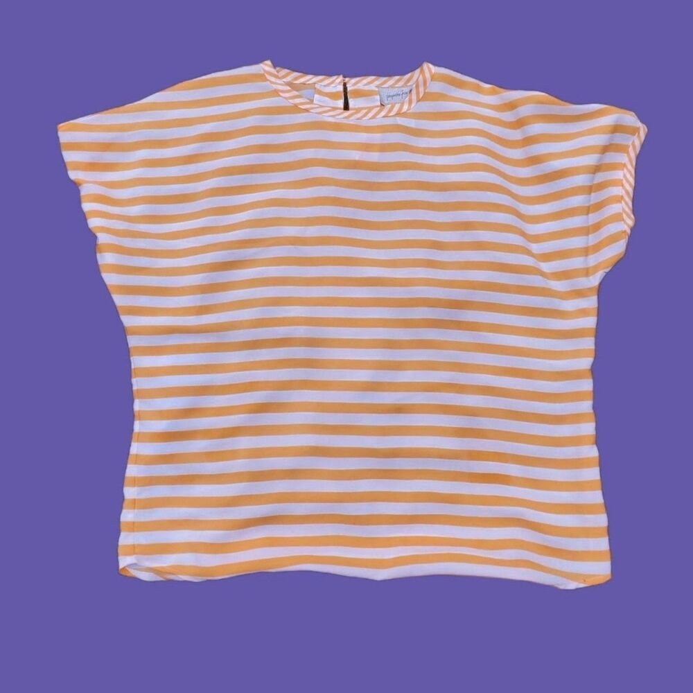 Vintage Jacqueline Ferrer Blouse Career Business Workwear Preppy Summer Beach